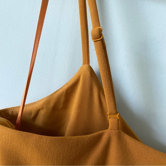 French Connection Whisper Sleeveless Envelope Skirt Dress Golden size 10 - Picture 12 of 15